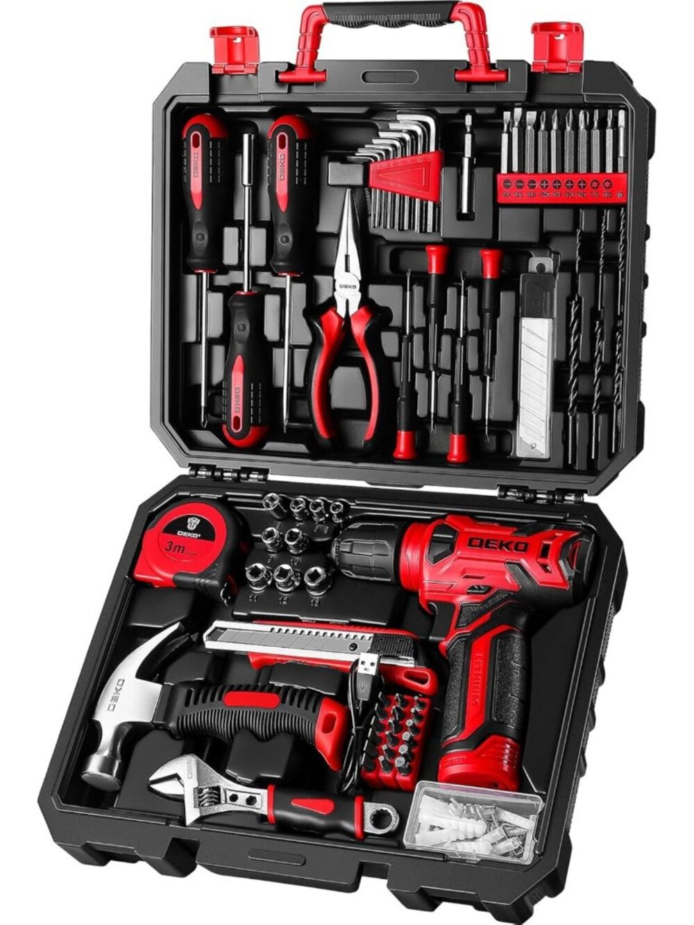 8V Cordless Drill Set - 126 Piece Home Tool Kit for DIY, Hand Tools for Women